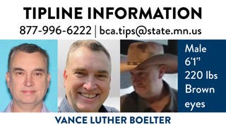 These photographs of the suspect Vance Boelter shared from the public in a press conference on Saturday afternoon.
